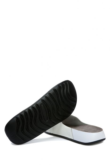 SIB223815 Kifidis-Natura Kadın Anatomik Deri Terlik 36-41 -BT Beyaz/White