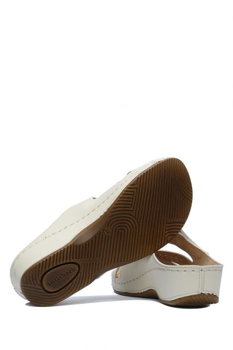 SIB3060 Kifidis-Natura Kadın Anatomik Deri Terlik 36-41 -BT Bej/Beige