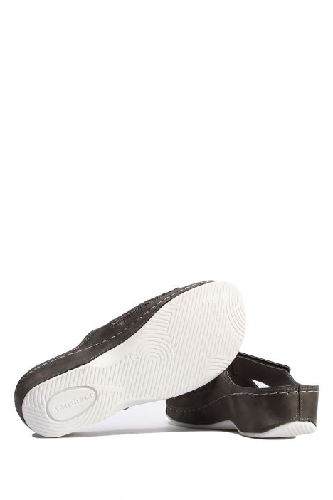 SIB3075 Kifidis-Natura Kadın Anatomik Deri Terlik 36-41 -BT Krom/Chrome