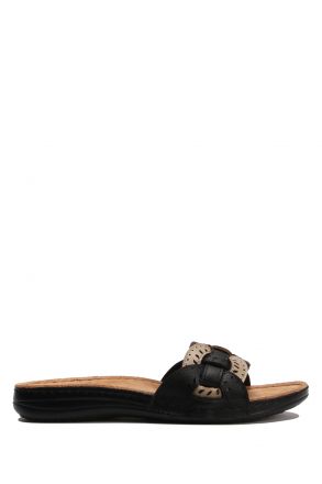 SIB5773 Kifidis-Natura Kadın Anatomik Deri Terlik 36-41 -BT Bej/Beige