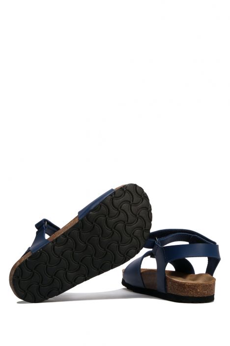 SK05 Kifidis-Kids Soft Step Çocuk Mantar Sandalet 24-32 Lacivert - 030