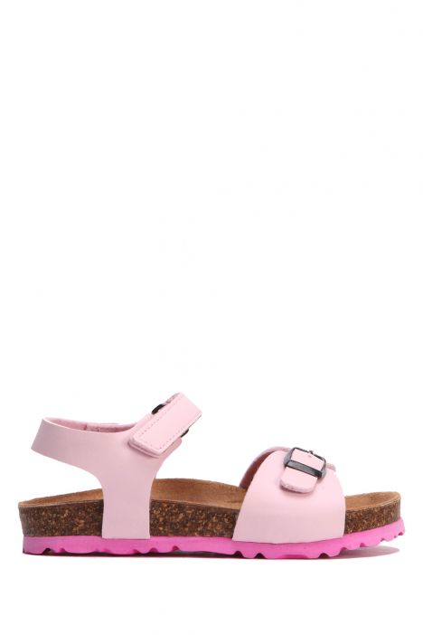 SK05 Kifidis-Kids Soft Step Çocuk Mantar Sandalet 24-32 Pembe - 036