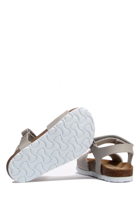 SK05 Kifidis-Kids Soft Step Çocuk Mantar Sandalet 24-32 Gri - 003