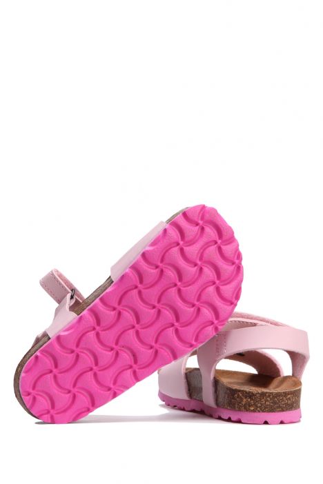 SK05 Kifidis-Kids Soft Step Çocuk Mantar Sandalet 24-32 Pembe - 036