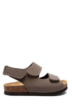 SK16 Kifidis-Kids Soft Step Çocuk Mantar Sandalet 24-30 Koyu Vizon - 010