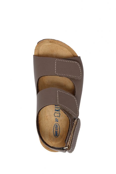 SK16 Kifidis-Kids Soft Step Çocuk Mantar Sandalet 24-30 Koyu Vizon - 010
