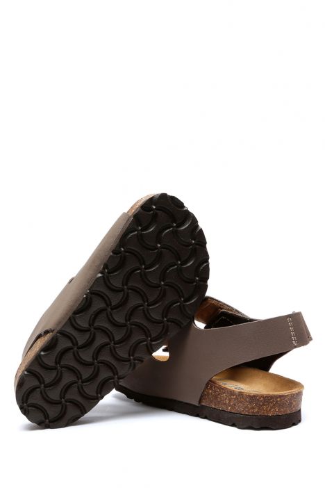 SK16 Kifidis-Kids Soft Step Çocuk Mantar Sandalet 24-30 Koyu Vizon - 010