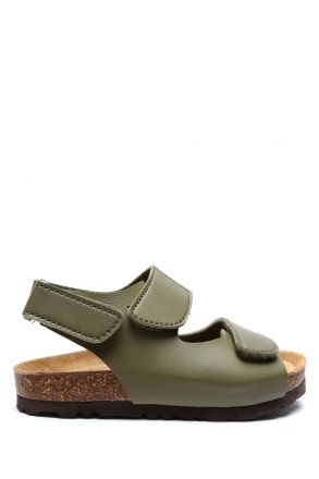 SK16 Kifidis-Kids Soft Step Çocuk Mantar Sandalet 24-30 Haki - 017