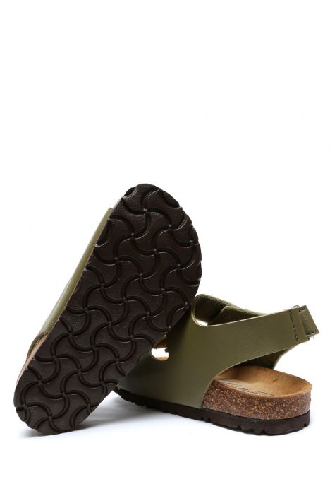 SK16 Kifidis-Kids Soft Step Çocuk Mantar Sandalet 24-30 Haki - 017