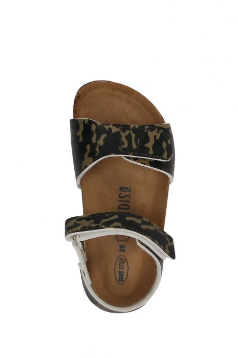 SK17 Kifidis-Kids Soft Step Çocuk Mantar Sandalet 24-30 Haki Kamuflaj - 050
