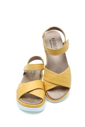 Sami 16 Ac-Kifidis Kadın Anatomik Sandalet 36-41 Hardal/Mustard 4255/4255