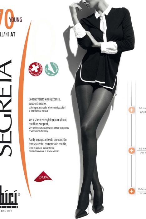 Segreta Young 70 Külotlu Varis Çorabı Siyah / Nero