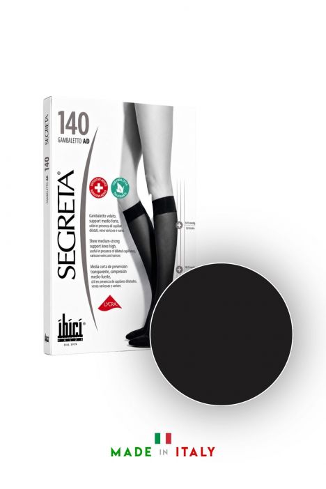 Segreta 140 Diz Altı Varis Çorabı Siyah / Black