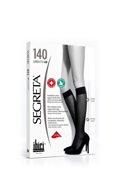 Segreta 140 Diz Altı Varis Çorabı Siyah / Black