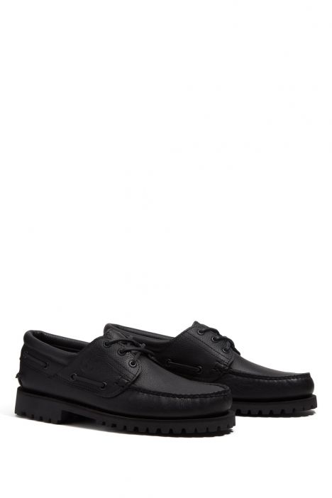 TB0A2PDQANI Timberland Authentics 3 Eye Classic Siyah Erkek Loafer 41-46 Siyah/All Over Black Full Grain