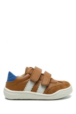 TFK020BF Kifidis-Kids Unisex Çocuk Barefoot Deri Ayakkabı 20-30 Konyak Deri