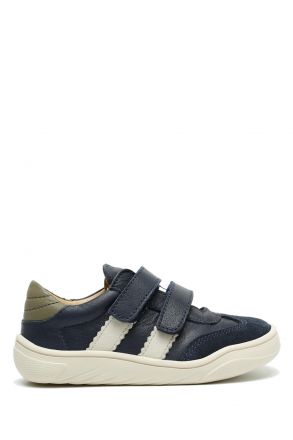 TFK020BF Kifidis-Kids Unisex Çocuk Barefoot Deri Ayakkabı 20-30 Lacivert - Zeytin Yeşili