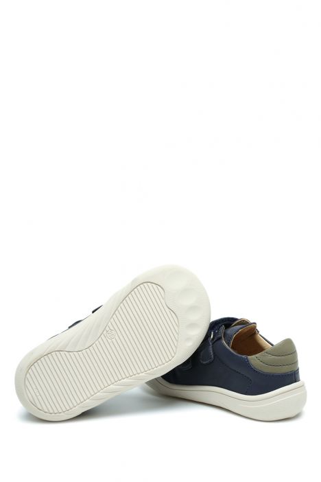 TFK020BF Kifidis-Kids Unisex Çocuk Barefoot Deri Ayakkabı 20-30 Lacivert - Zeytin Yeşili