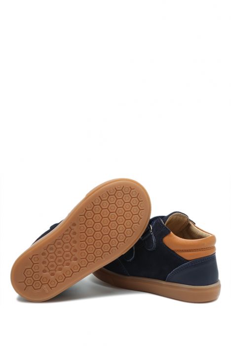 TFK080 Kifidis Kids Unisex Çocuk Deri Bot 23-28 Lacivert Deri