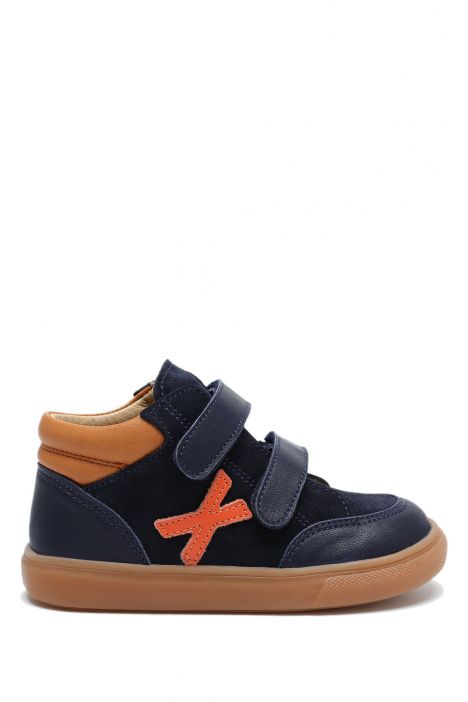 TFK080 Kifidis Kids Unisex Çocuk Deri Bot 23-28 Lacivert Deri