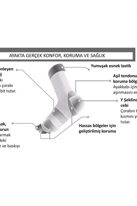 Therapeutic Dress /Hassas Ayaklar için Casual Plus Çorap Beyaz / White