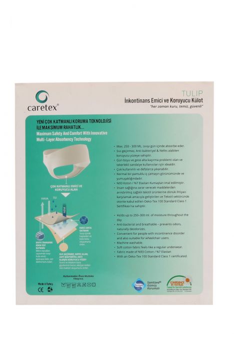 Tulip Kadın Gece İnkontinans Külodu Yüksek Emici Max.250ml Beyaz / White