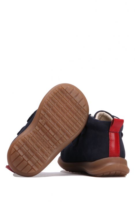V04 Kifidis-Kids Unisex Çocuk Deri Bot 18-22 Lacivert Nubuk