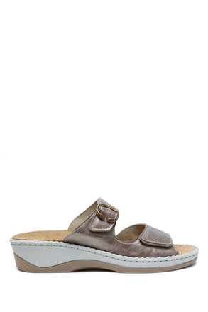 V58 Kifidis Italy Anatomik Kadın Deri Terlik 36-41 Bronzo/Bronz