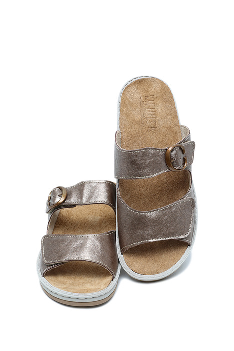 V58 Kifidis Italy Anatomik Kadın Deri Terlik 36-41 Bronzo/Bronz