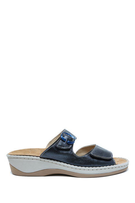 V58 Kifidis Italy Anatomik Kadın Deri Terlik 36-41 Blu/Lacivert