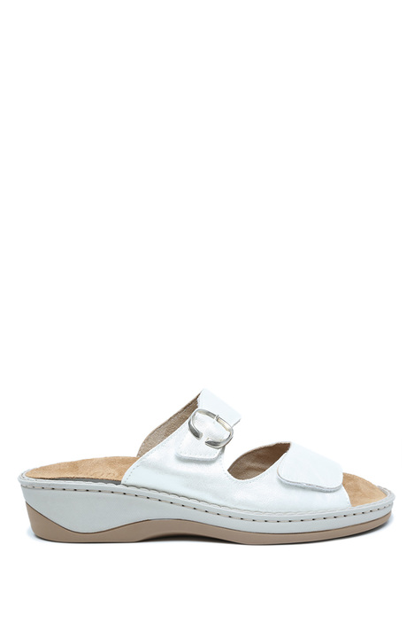 V58 Kifidis Italy Anatomik Kadın Deri Terlik 36-41 Bianco/Beyaz