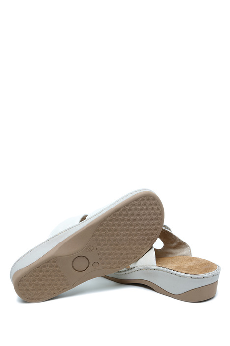 V58 Kifidis Italy Anatomik Kadın Deri Terlik 36-41 Bianco/Beyaz