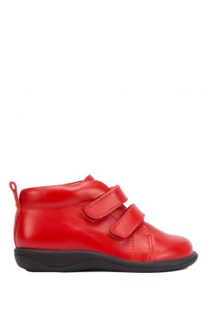 VK04 Kifidis-Kids Unisex Çocuk Deri Bot 21-30 Kırmızı Deri