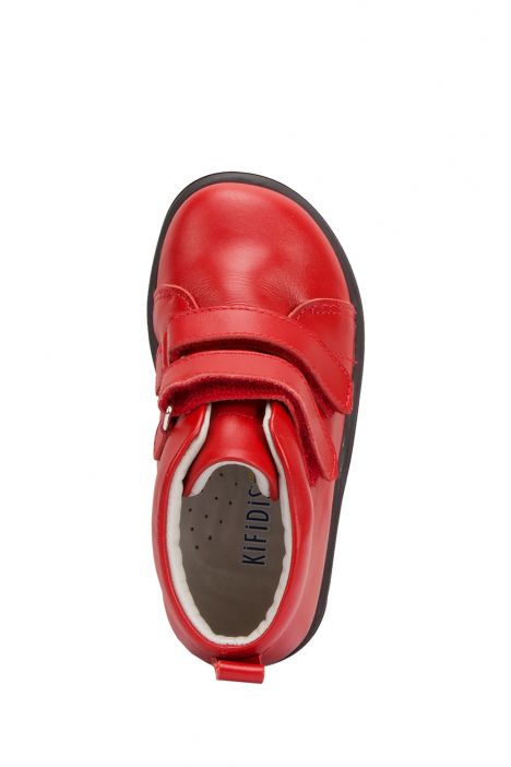 VK04 Kifidis-Kids Unisex Çocuk Deri Bot 21-30 Kırmızı Deri