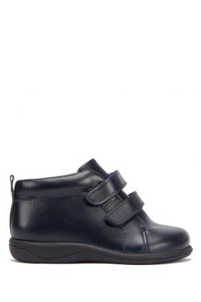 VK04 Kifidis-Kids Unisex Çocuk Deri Bot 21-30 Lacivert Deri