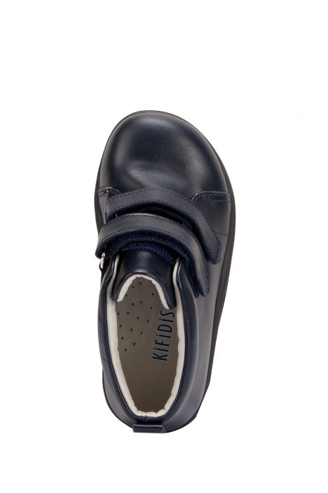 VK04 Kifidis-Kids Unisex Çocuk Deri Bot 21-30 Lacivert Deri