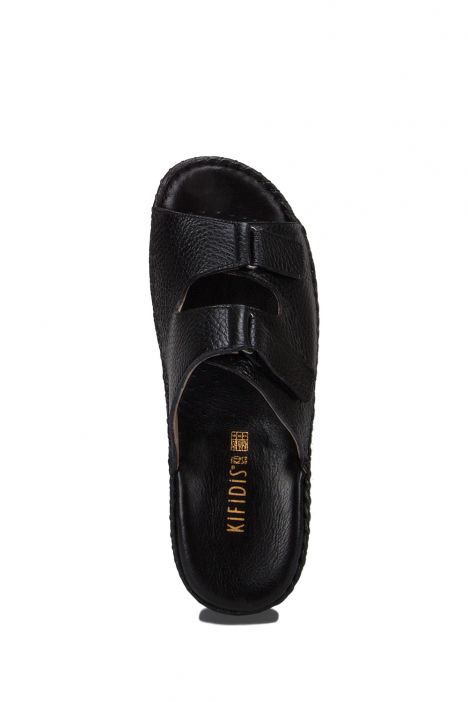 YIP101 Kifidis Handmade Kadın Deri Terlik 35-41 Siyah / Black