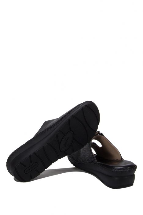 YIP101 Kifidis Handmade Kadın Deri Terlik 35-41 Siyah / Black