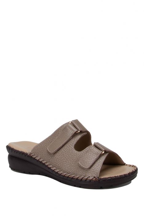 YIP101 Kifidis Handmade Kadın Deri Terlik 35-41 Vizon / Taupe