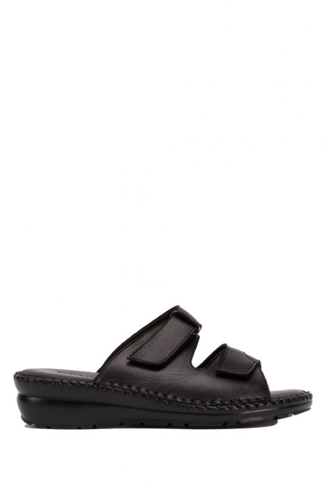 YIP101V2 Kifidis Handmade Kadın Deri Terlik 35-41 Siyah / Black