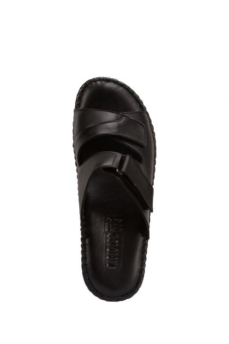 YIP101V2 Kifidis Handmade Kadın Deri Terlik 35-41 Siyah / Black