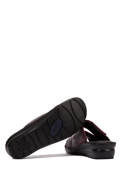 YIP101V2 Kifidis Handmade Kadın Deri Terlik 35-41 Bordo Flooter