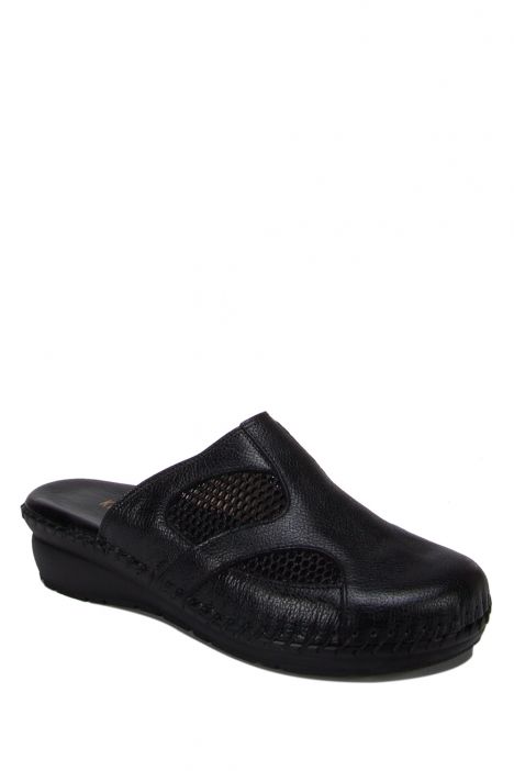 YIP102 Kifidis Handmade Kadın Deri Terlik 35-41 Siyah / Black