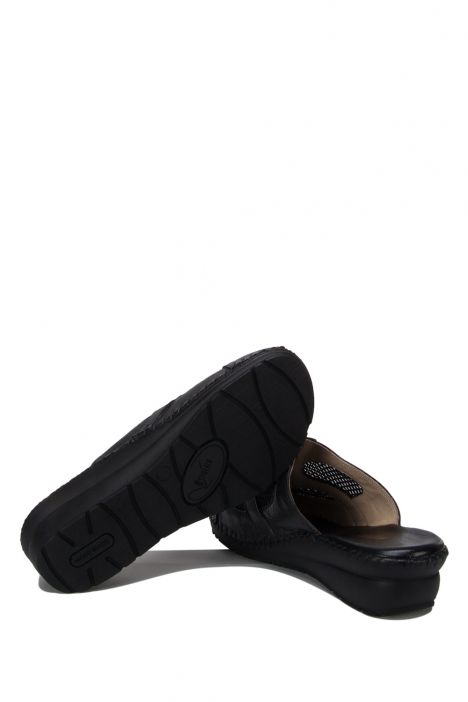 YIP102 Kifidis Handmade Kadın Deri Terlik 35-41 Siyah / Black