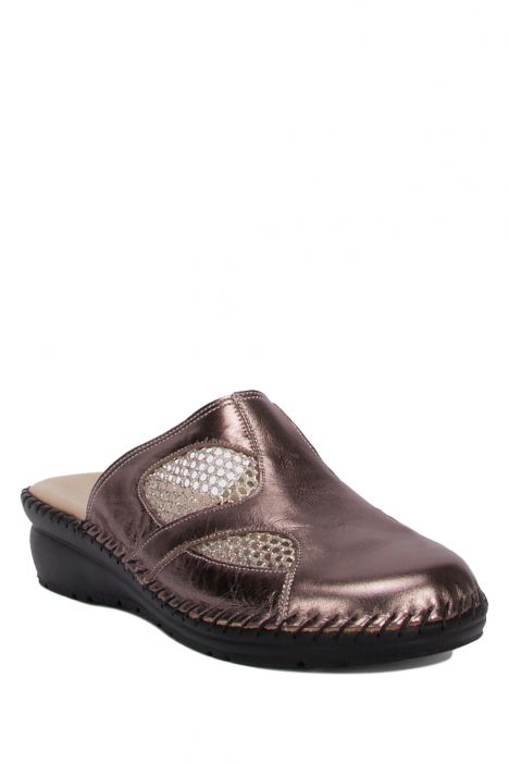 YIP102 Kifidis Handmade Kadın Deri Terlik 35-41 BRONZE