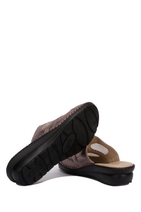 YIP102 Kifidis Handmade Kadın Deri Terlik 35-41 BRONZE