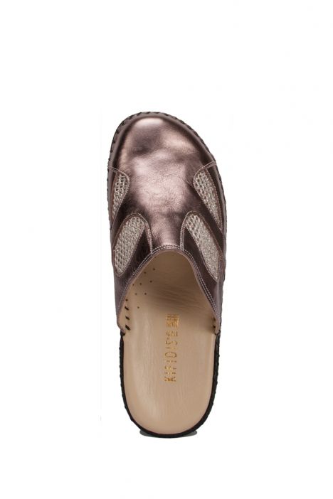 YIP102 Kifidis Handmade Kadın Deri Terlik 35-41 BRONZE