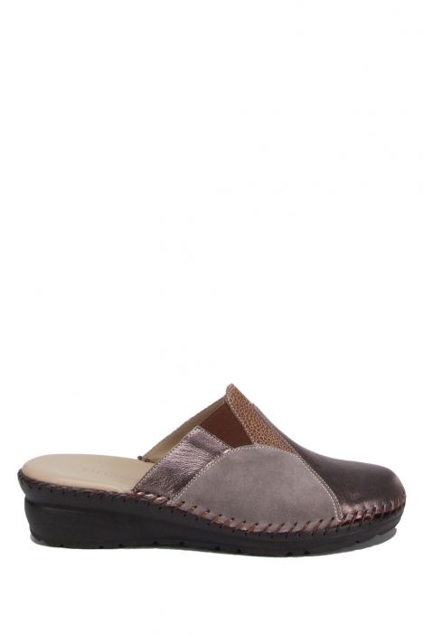 YIP103 Kifidis Handmade Kadın Deri Terlik 35-41 Kahve-Multi