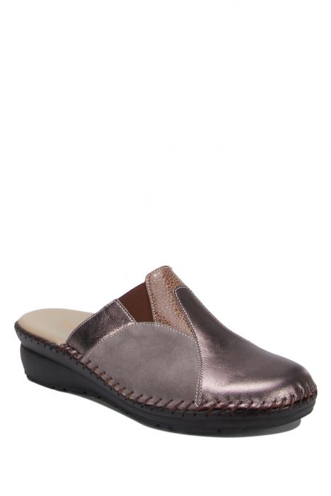 YIP103 Kifidis Handmade Kadın Deri Terlik 35-41 Kahve-Multi