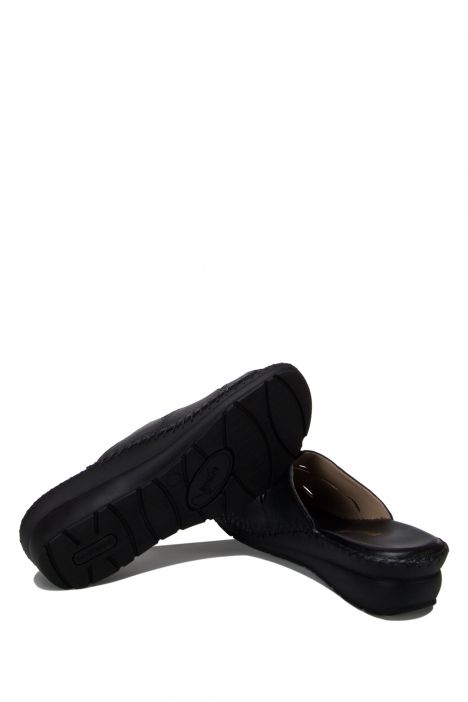 YIP105 Kifidis Handmade Kadın Deri Terlik 35-41 Siyah / Black